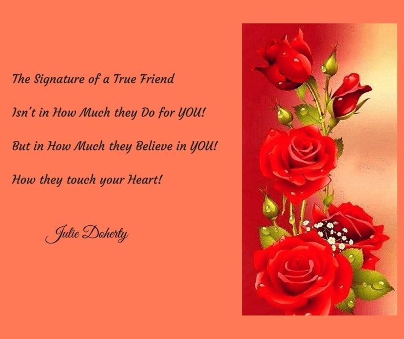 Signature of a True Friend: Leaves footprints in your heart